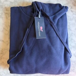Vineyard Vines Nautical Navy Blue Fleece Hoodie NWT Coastal Beach Fisherman